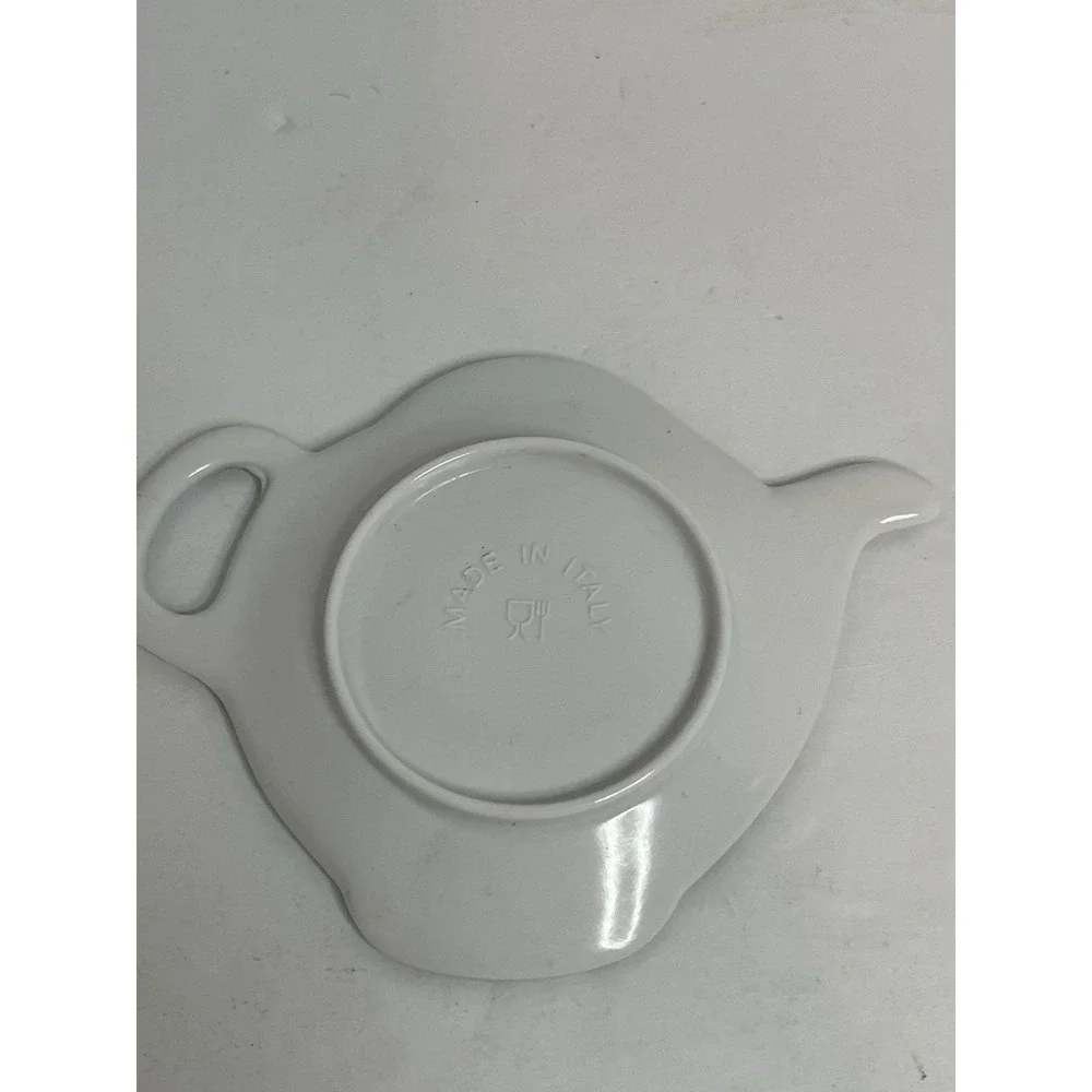 Tea bag Plate Teapot Shaped Mini Melamine with Yellow Canary - Made in Italy